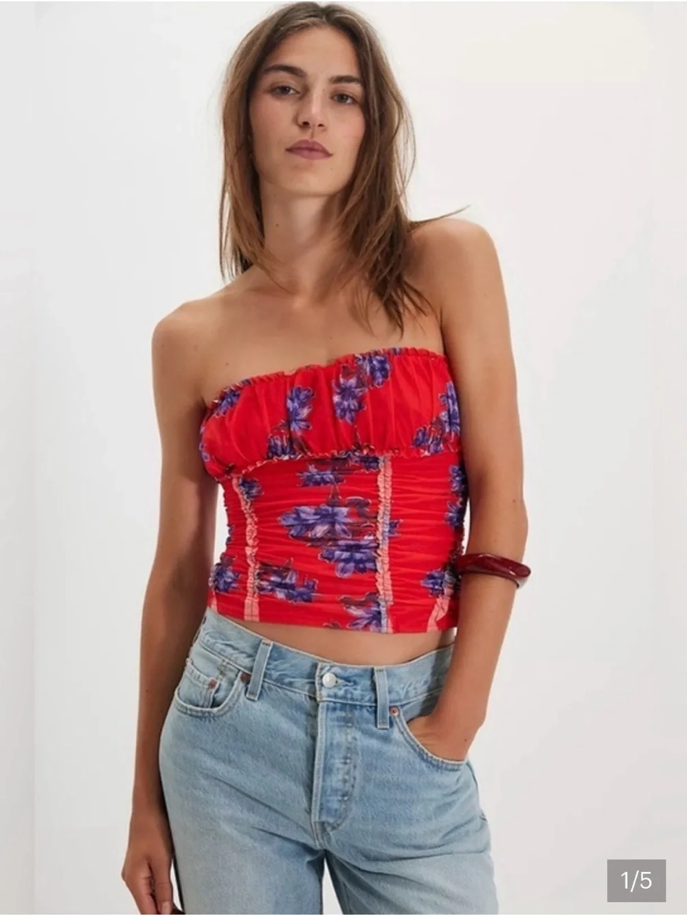 Free People Scottie Printed Tube Top Size L